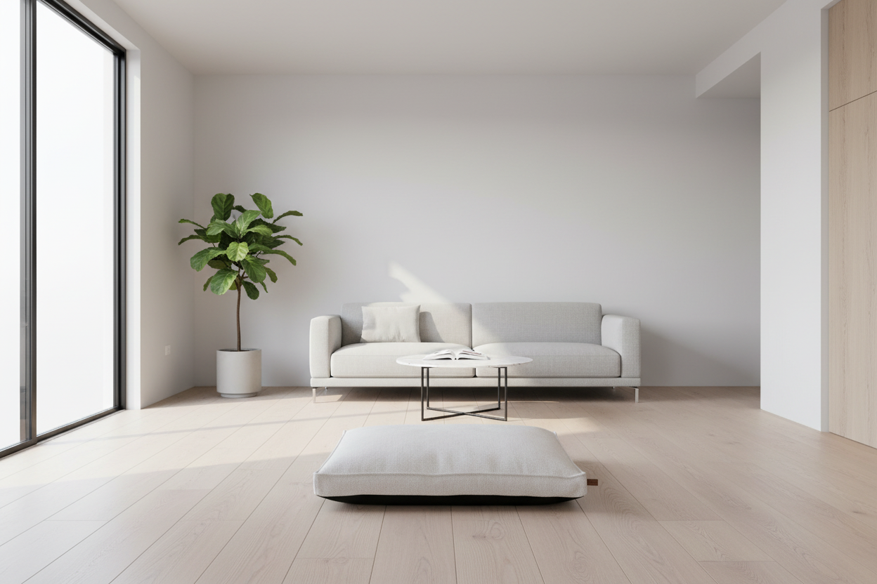 Rest Mattress on wooden floor in modern apartment